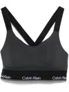 Calvin Klein Logo-waistband Sports Bra In Black