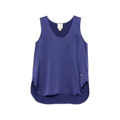 Calvin Klein Logo-appliqué Blouse In Blue