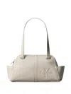 Calvin Klein Logo-debossed Shoulder Bag In White