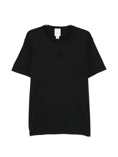 Calvin Klein Logo-debossed T-shirt In Black