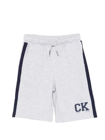 Calvin Klein Kids' Logo-detail Shorts In Gray