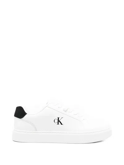 Calvin Klein Logo-detail Sneakers In White