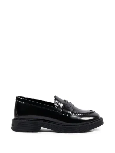 Calvin Klein Kids' Logo-embossed Penny Loafers In Black