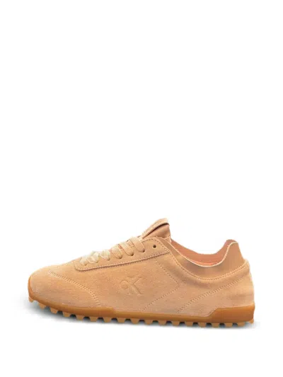 Calvin Klein Logo-embossed Suede Sneakers In Multi