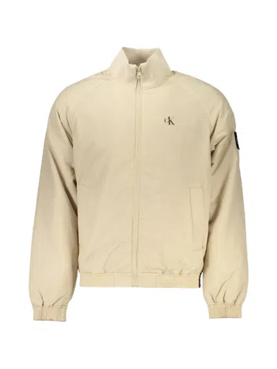 Calvin Klein Long-sleeve Single-breasted Jacket In Brown