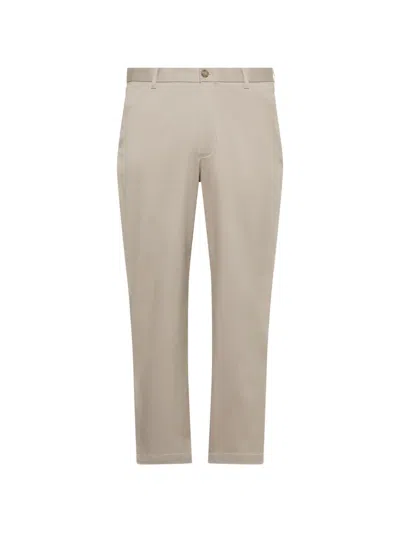 Calvin Klein Logo-embroidered Chino Trousers In Gray