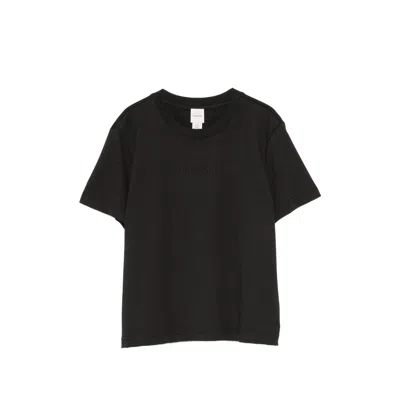 Calvin Klein Logo-embroidered Cotton T-shirt In Black