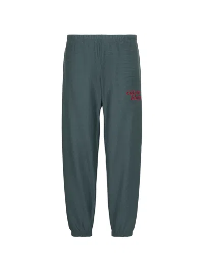 Calvin Klein Logo-embroidered Elasticated Track Pants In Green