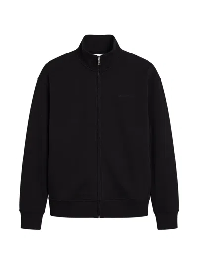 Calvin Klein Logo-embroidered High-neck Jacket In Black