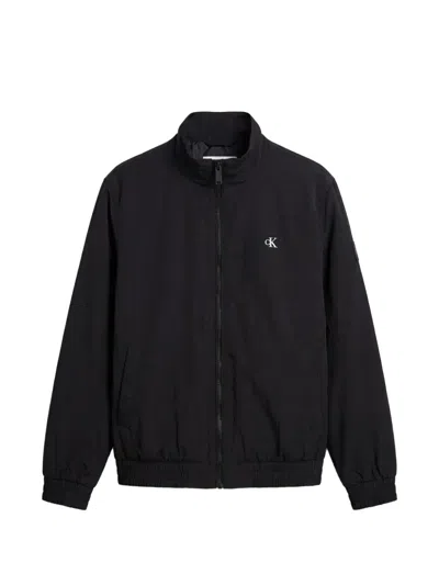 Calvin Klein Logo-embroidered Jacket In Black