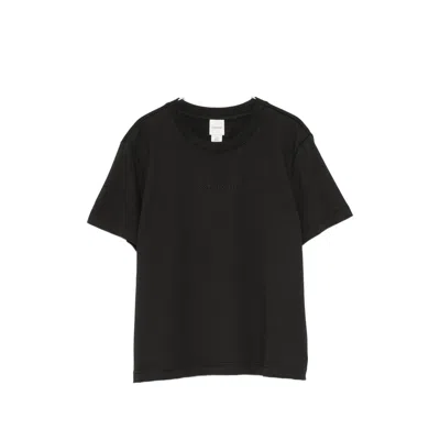 Calvin Klein Logo-embroidered T-shirt In Black