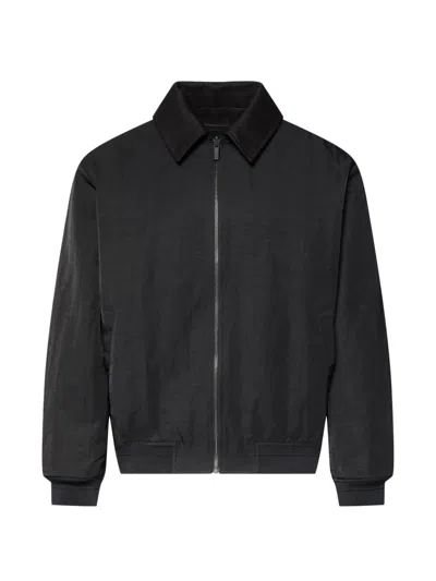 Calvin Klein Logo-embroidered Zip-up Jacket In Black