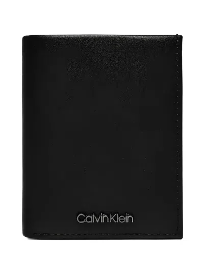 Calvin Klein Logo-lettering Bi-fold Wallet In Black