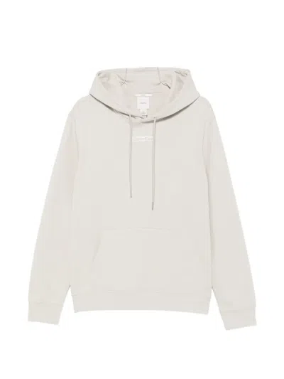 Calvin Klein Logo-patch Drawstring Hoodie In Neutral