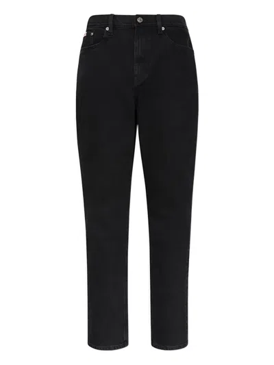 Calvin Klein Logo-patch Jeans In Black
