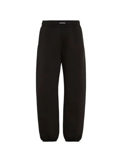 Calvin Klein Logo-patch Relaxed-fit Track Pants In Black