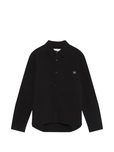 Calvin Klein Logo-patch Shirt Jacket In Purple