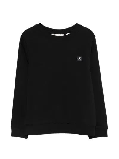Calvin Klein Kids' Logo-patch Sweatshirt In Black