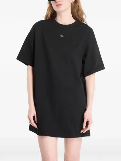 Calvin Klein Logo-patch T-shirt Dress In Animal Print