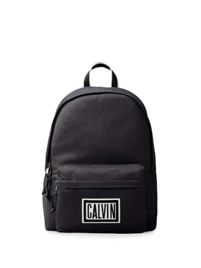 Calvin Klein Logo-patch Zip-fastening Backpack In Black