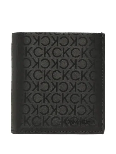Calvin Klein Logo-pattern Bifold Wallet In Purple