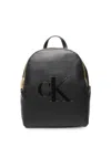 Calvin Klein Logo-plaque Backpack In Black