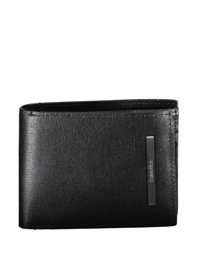 Calvin Klein Logo-plaque Bifold Wallet In Black