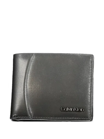Calvin Klein Logo-plaque Bifold Wallet In Black