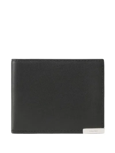 Calvin Klein Logo-plaque Bi-fold Wallet In Black