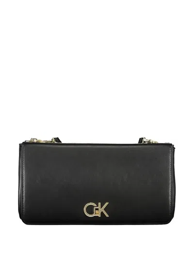 Calvin Klein Logo-plaque Chain-strap Crossbody Bag In Black