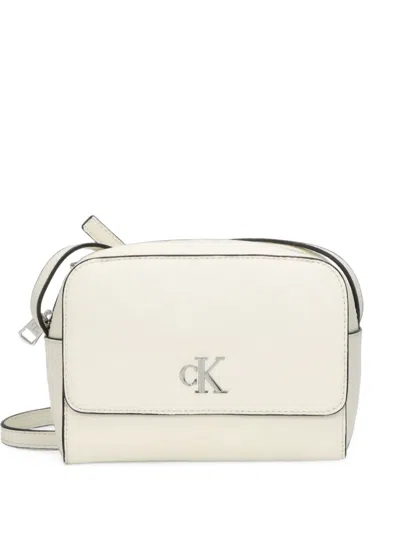 Calvin Klein Logo-plaque Crossbody Bag In White