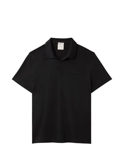 Calvin Klein Logo-plaque Polo Shirt In Black