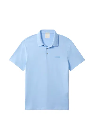 Calvin Klein Logo-plaque Polo Shirt In Blue