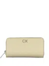 Calvin Klein Logo-plaque Zip-around Wallet In Neutral