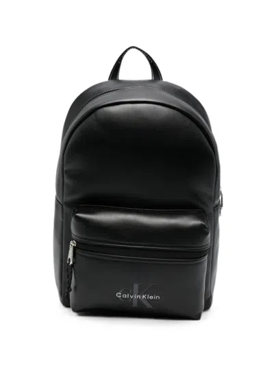 Calvin Klein Logo-print Backpack In Black