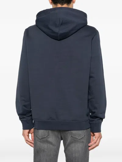 Calvin Klein Logo-print Drawstring Hoodie In Blue