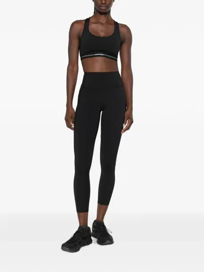 Calvin Klein Logo-print High-waisted Leggings In Black