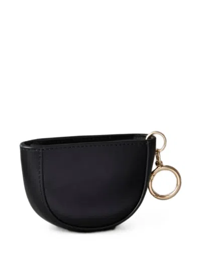 Calvin Klein Logo-print Leather Keyring In Black