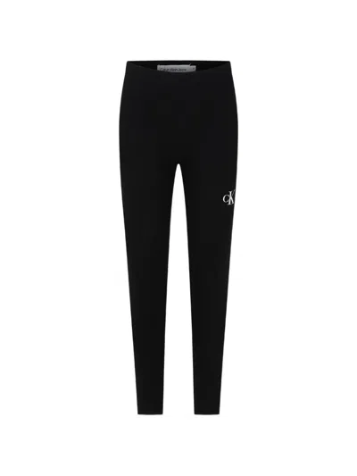 Calvin Klein Logo-print Leggings In Black