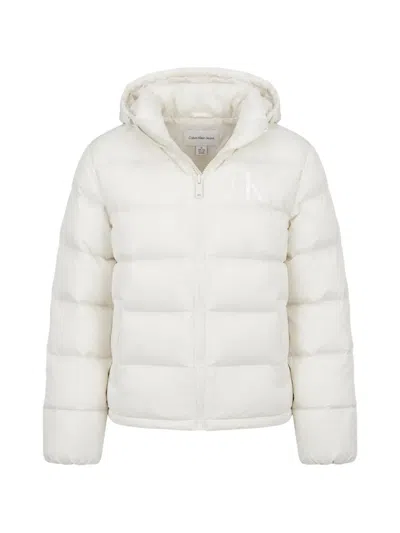 Calvin Klein Logo-print Padded Jacket In White