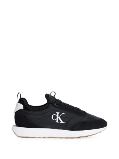 Calvin Klein Logo-print Panelled Low-top Sneakers In Multi