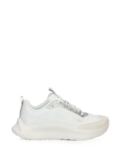 Calvin Klein Logo-print Panelled Low-top Sneakers In White
