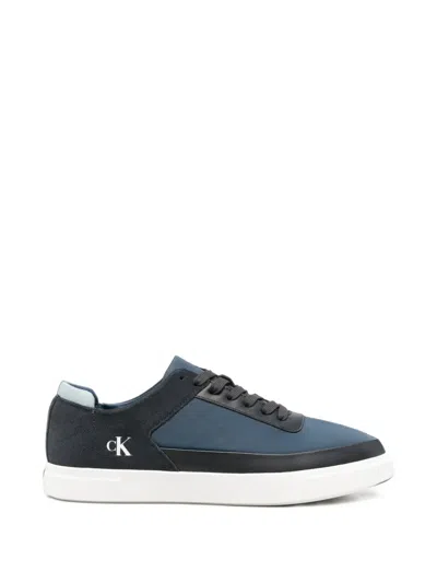 Calvin Klein Logo-print Panelled Sneakers In Blue