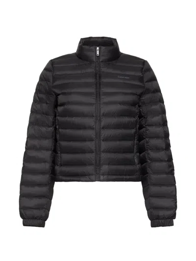 Calvin Klein Logo-print Puffer Jacket In Black