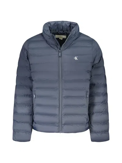 Calvin Klein Logo-print Quilted Jacket In Blue