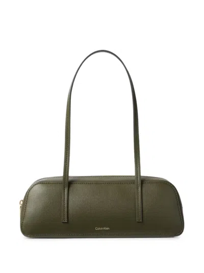 Calvin Klein Logo-print Shoulder Bag In Green