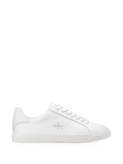 Calvin Klein Logo-print Sneakers In White