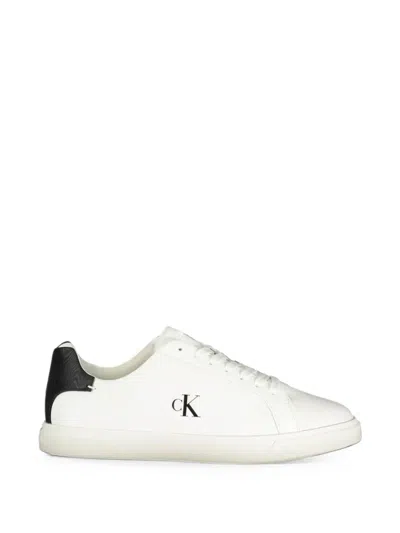 Calvin Klein Logo-print Sneakers In White