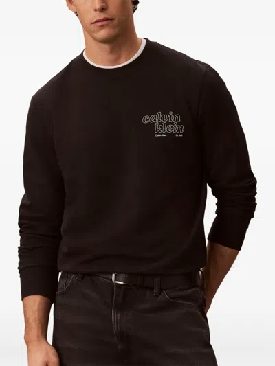 Calvin Klein Logo-print Sweatshirt In Black