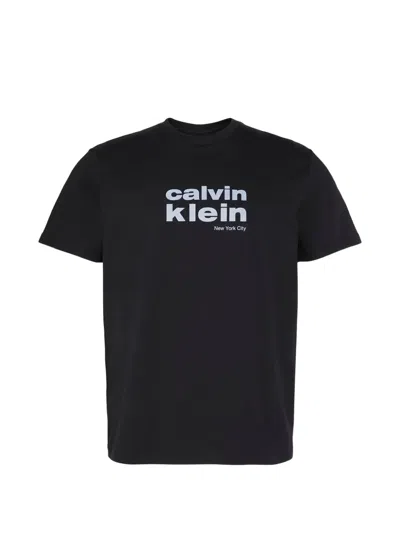 Calvin Klein Logo-print T-shirt In Black